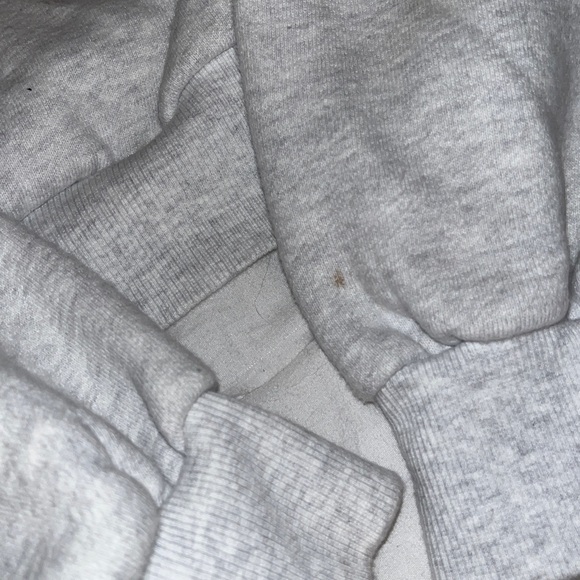 Gray Women's Cropped Sweatfleece Cozy Fleece Crewneck Sweatshirt Mega Fit - Picture 2 of 4